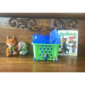 Zootopia Christmas Gift Basket Plush Nick Wilde Action Figures Stickers Book
